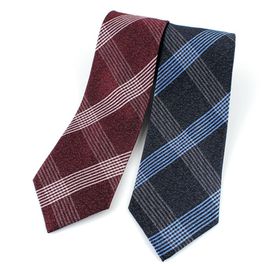 [MAESIO] KSK2552 Wool Silk Plaid Necktie 8cm 2Color _ Men's Ties Formal Business, Ties for Men, Prom Wedding Party, All Made in Korea